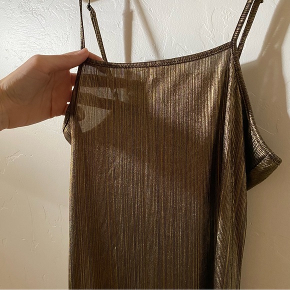 Gold Mini Dress Size Medium - Picture 4 of 14